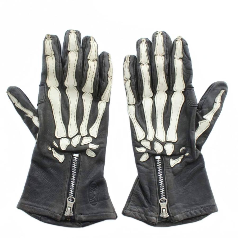 Mサイズ VANSON バンソン XRAY ボーン グローブ バンソン VANSON X-RAY 手袋 グローブ レザー 5本指 骨 スケルトン