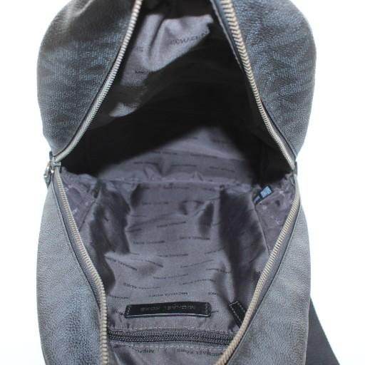 【中古】MICHAEL KORS ボディバッグ スリングパック PVC レザー MKシグネチャー 総柄 ロゴ 黒 37T7LMNC5B マイケルコース MICHAEL KORS ボディバッグ スリングパック PVC レザー