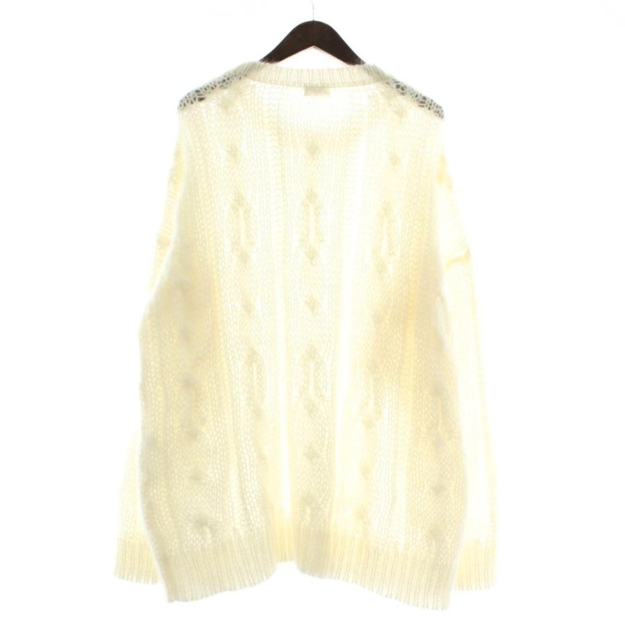 セリーヌ エディ期 ボクシーアランセーター モヘア L 白 2A99Z586S CELINE（セリーヌ） CELINE 22AW エディ期 ボクシーアランセーター
