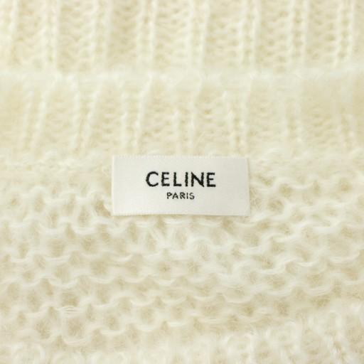 セリーヌ エディ期 ボクシーアランセーター モヘア L 白 2A99Z586S CELINE（セリーヌ） CELINE 22AW エディ期 ボクシーアランセーター