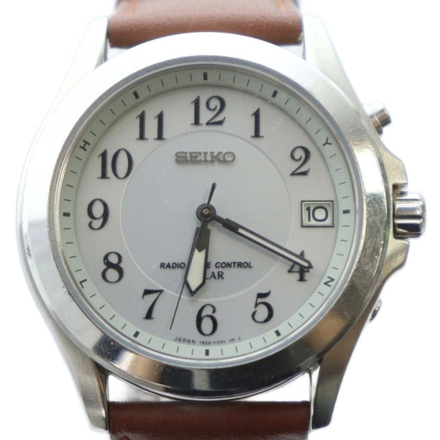 SEIKO 7B22-0AZ0 ソーラー デイト レザーベルト セイコー SEIKO 7B22-0AZ0 腕時計 ウォッチ ソーラー カレンダー付き