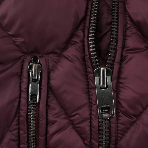 【中古】ディーゼル DIESEL キルティングダウンコート ジャケット ミドル ハーフ ロゴワッペン ワインレッド DIESEL（ディーゼル） キルティングダウンコート ジャケット ミドル