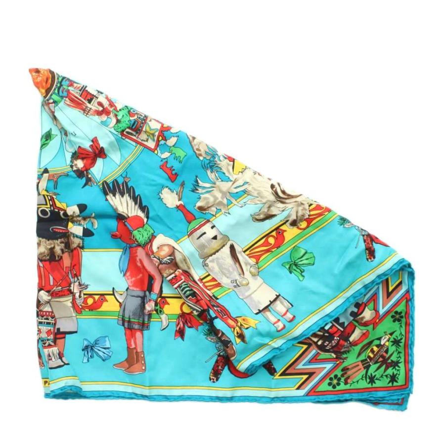 HERMES カレ90 カチナ ブルー スカーフ エルメス エルメス HERMES カレ90 Complication Equestre ブルー シルク ユニ