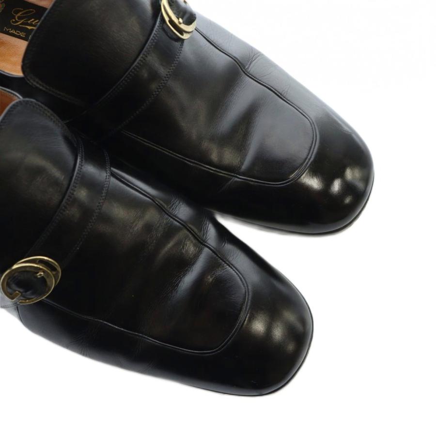 GUCCI（グッチ） ローファー 革靴 ロゴ レザー スクエアトゥ 40 25cm