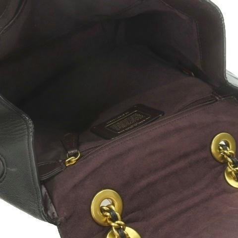 COACH（コーチ） リュックサック デイパック レザー ロゴ チャーム 黒