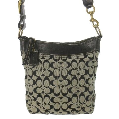COACH（コーチ） ショルダーバッグ キャンバス レザー 革 ロゴ型押し 