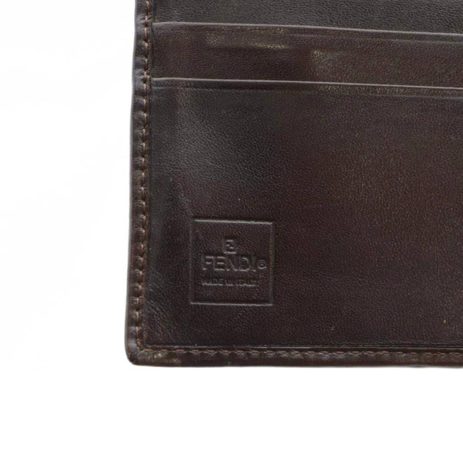 FENDI（フェンディ） 二つ折り財布 ウォレット ロゴ レザー キャンバス