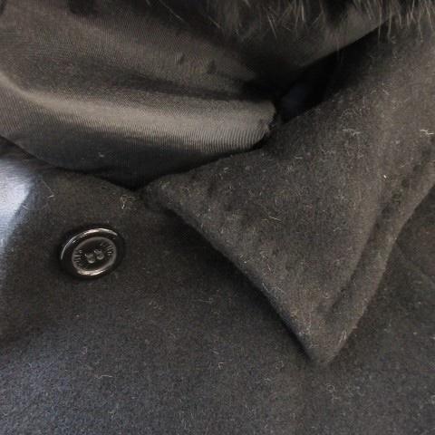 極美品　大きいサイズ　オンワード樫山　フーデッドコート　アンゴラ混　48 23区（ニジュウサンク） オンワード樫山 ウールアンゴラビーバー