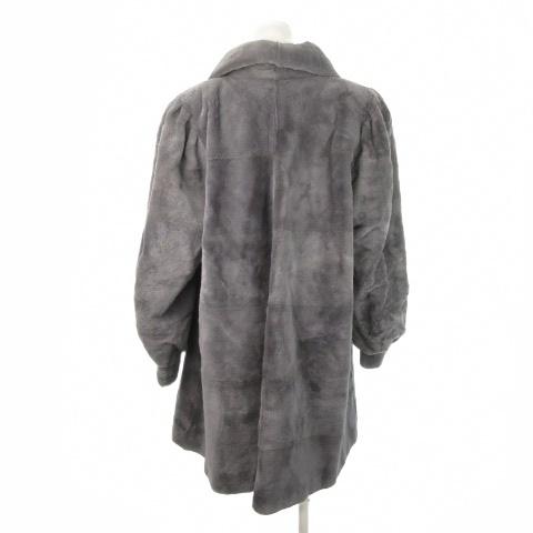 エンバ EMBA ファーコート シェアードミンク 毛皮 染毛 ミドル丈 M