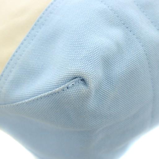 【中古】Polo by Ralph Lauren トートバッグ ワンショルダー キャンバス ポロベア ロゴ ワッペン アイボリー 水色 POLO RALPH LAUREN（ポロ・ラルフローレン） ポロ バイ ラルフローレン