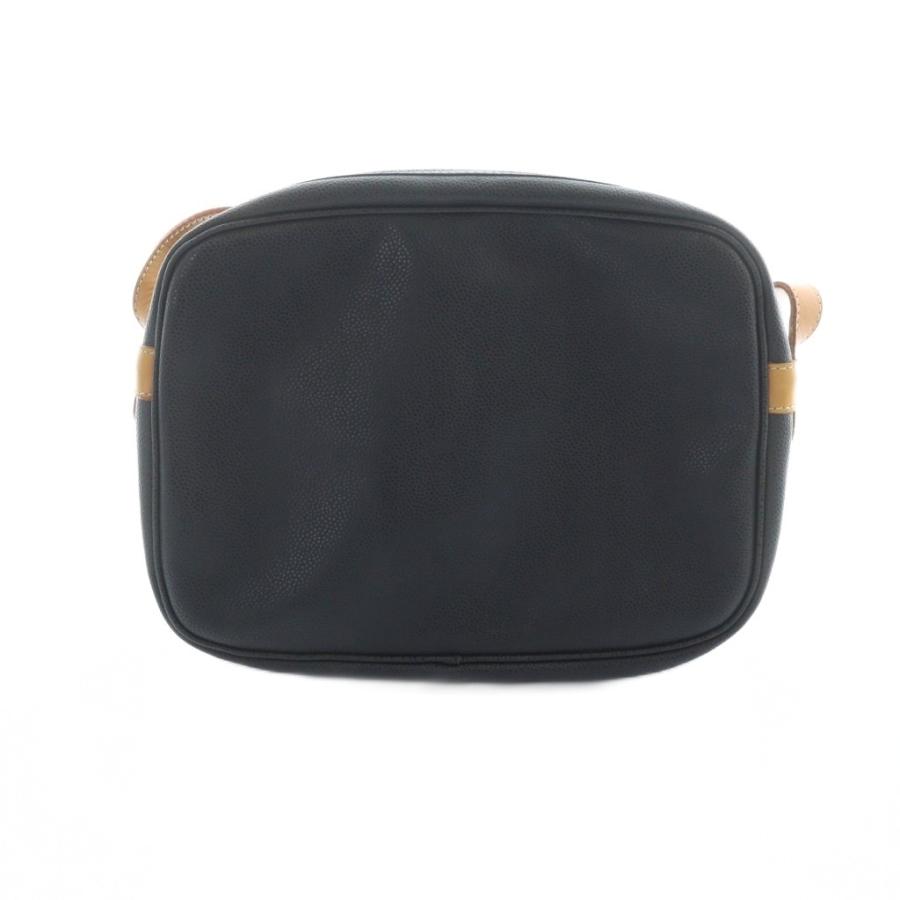 クレージュ courreges ショルダーバッグ 斜めがけ レザー ロゴ 黒