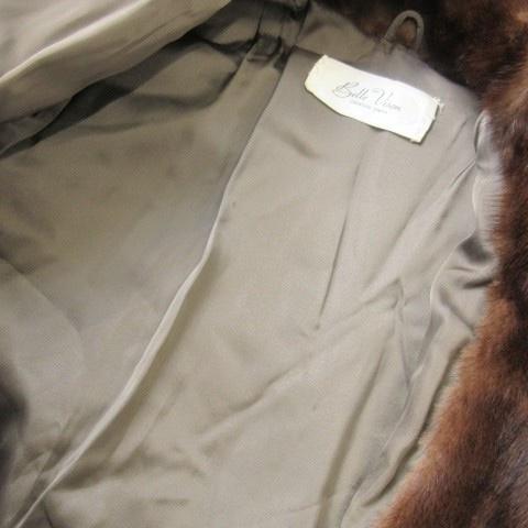 【中古】サガミンク SAGA MINK 金サガ Belle Vison ファーコート ロング丈 テーラーカラー ミンク 毛皮 茶 ブラウン サガミンク SAGA MINK 金サガ Belle Vison ファーコート ロング丈