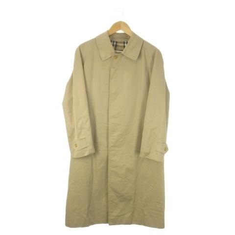 【中古】バーバリーズ Burberrys ヴィンテージ ステンカラーコート ロング丈 裏ノバチェック ベージュ /AO13 ■GY13 メンズ バーバリーズ Burberrys ヴィンテージ ステンカラーコート ロング丈 裏