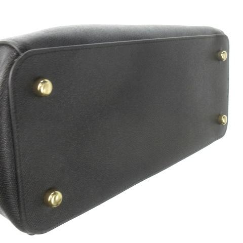 COACH（コーチ） トートバッグ レザー シボ革 ロゴ チャーム 黒