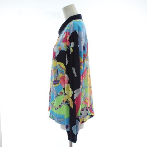 【中古】レオナールスポーツ LEONARD SPORT ポロシャツ 長袖 カットソー 44 マルチカラー 総柄 0558136 /PP ■GY18 レオナールスポーツ LEONARD SPORT ポロシャツ 長袖 カットソー 44