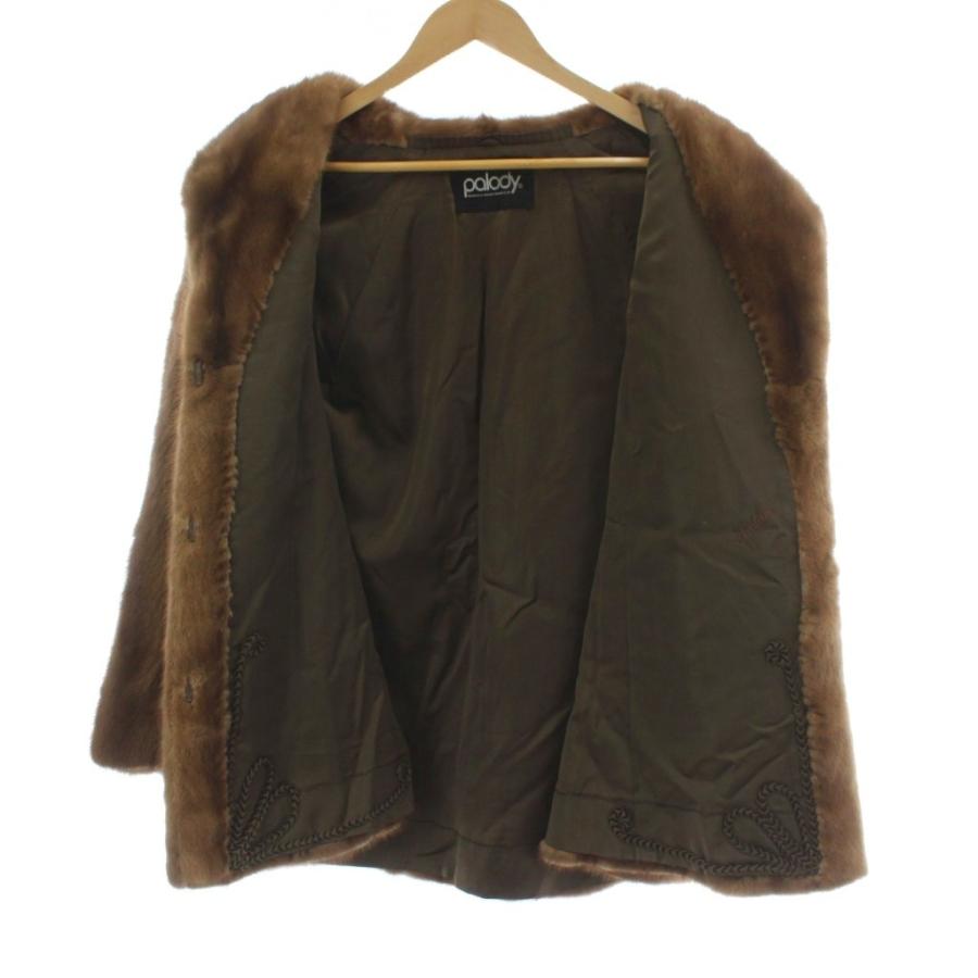 PALODY ファーコート ジャケット ミンクファー 毛皮 ブラウン ミドル