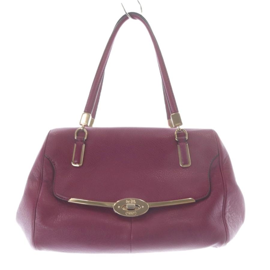 COACH（コーチ） ハンドバッグ 2way ショルダー レザー 紫 パープル