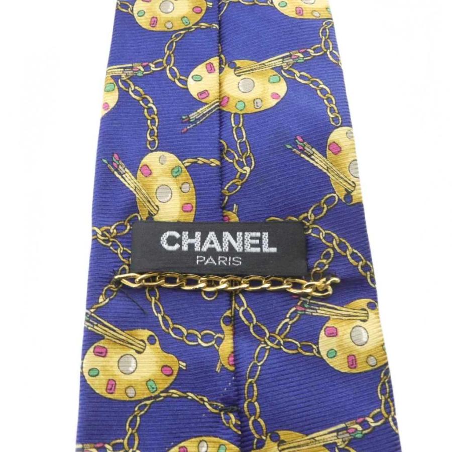 CHANEL（シャネル） ネクタイ 総柄 シルク 青 ブルー /SR □GY18 □OH