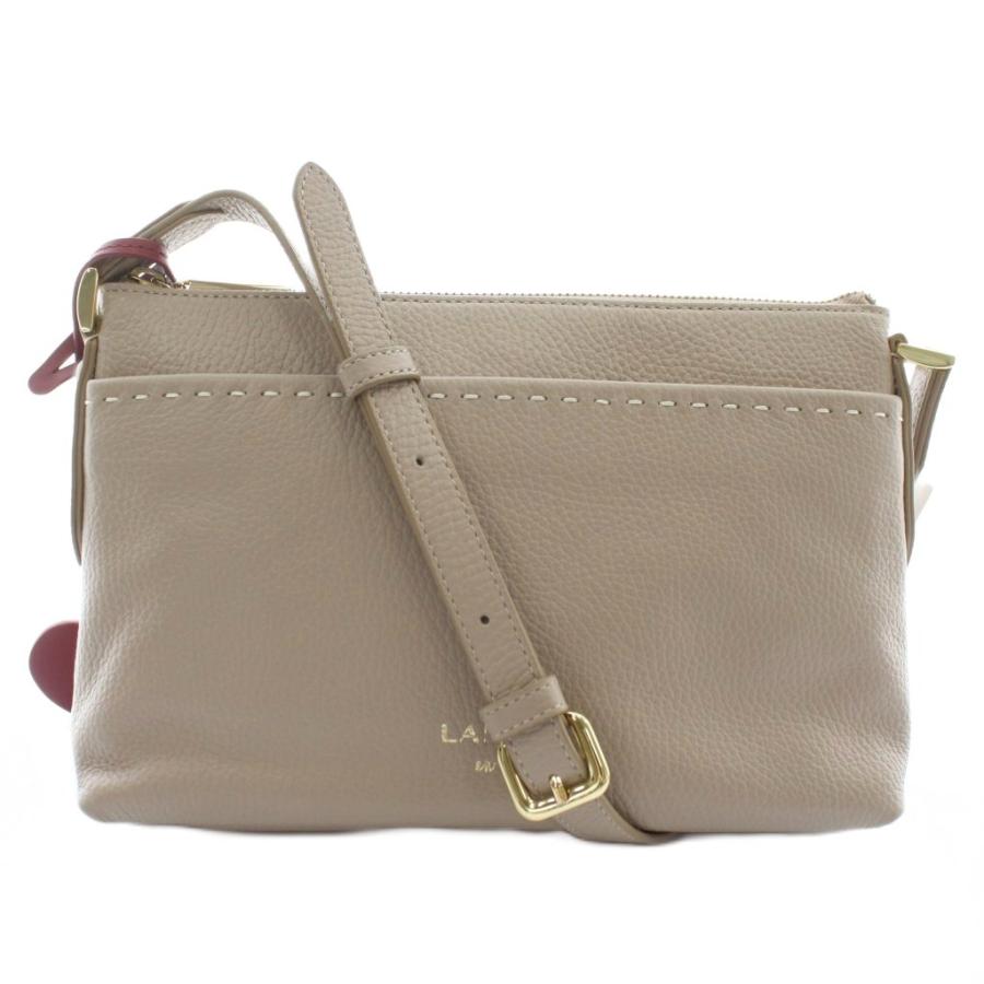 【中古】未使用品 LANVIN en Bleu ブランリー サコッシュ ショルダーバッグ 牛革 レザー ロゴ ベージュ 483592 未使用品 ランバンオンブルー LANVIN en Bleu ブランリー サコッシュ