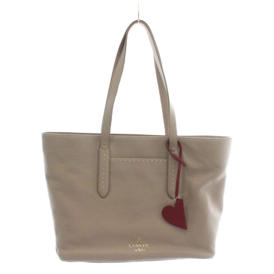 【中古】未使用品 LANVIN en Bleu ブランリー トートバッグ A4 牛革 レザー インナーポーチ ロゴ ベージュ 483590 未使用品 ランバンオンブルー LANVIN en Bleu ブランリー トートバッグ