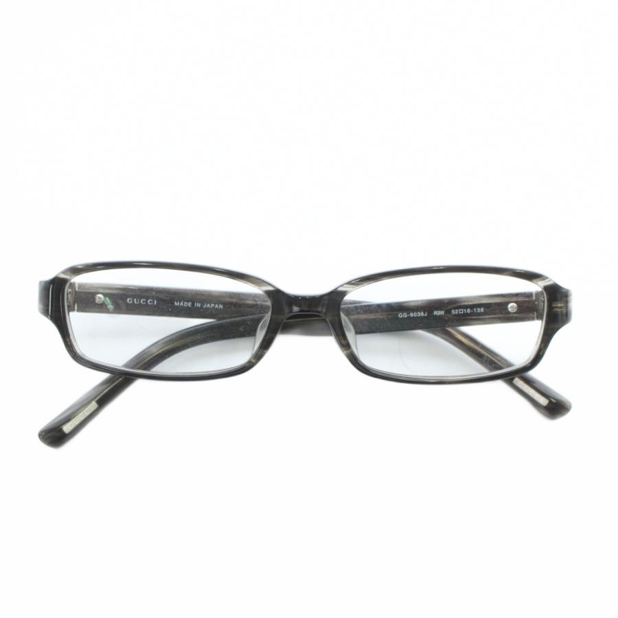 GUCCI（グッチ） 眼鏡 メガネ 度入り セルフレーム スクエア ロゴ 52