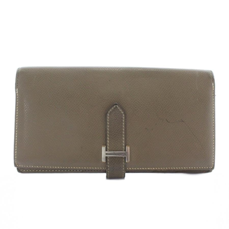 【美品】エルメス ベアンスフレ　長財布　ブラウン HERMES エルメス 長財布 ベアンスフレ ブラウン - 中古バッグ・財布