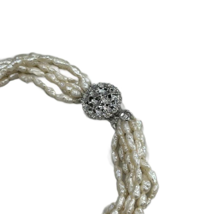 ネックレス シルバー925 真珠 淡水パール 7連 バロックパール 3mm 白