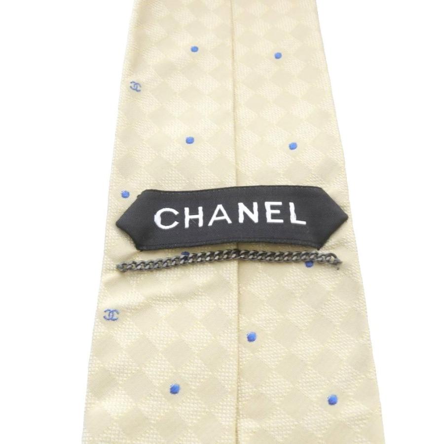 CHANEL（シャネル） ネクタイ 総柄 ココマーク シルク アイボリー /SR