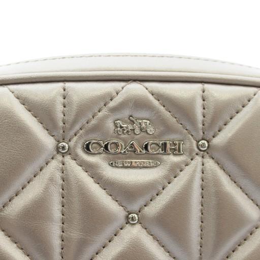 極美品　コーチ　ウエストバッグ　3way メタリック　キルティング　スタッズ COACH（コーチ） ヒップバッグ ウエストバッグ レザー キルティング