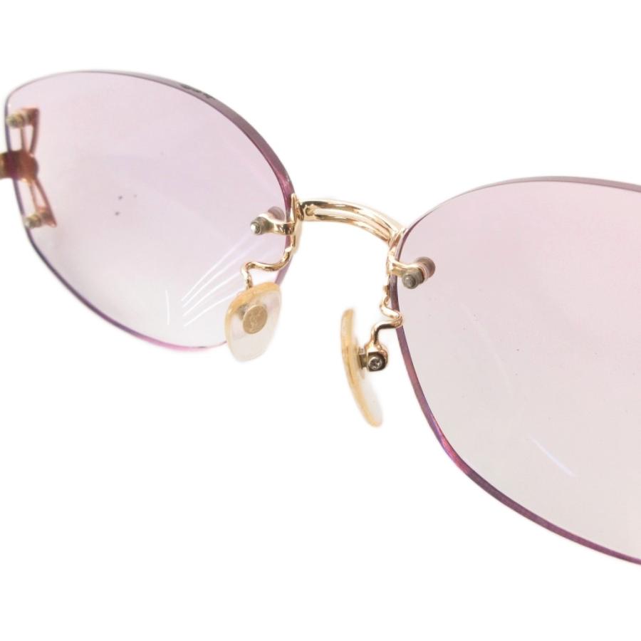 YSL ゴールド&レッド　眼鏡 Yves Saint Laurent（イヴ・サンローラン） メガネ 眼鏡 リムレス