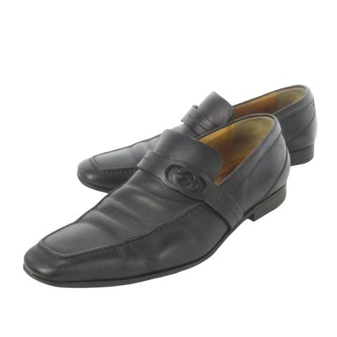 GUCCI グッチ スニーカー インターロッキング レザー ブラック 37 GUCCI グッチ スニーカー インターロッキング レザー ブラック 37