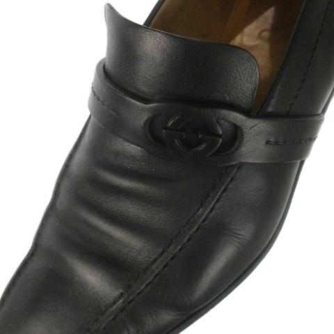 GUCCI グッチ GG ローファー スリッポン 本革 ブラック 革靴 ビジネス GUCCI グッチ カーフレザー 牛革 レザースリッポン 短靴 ローファー