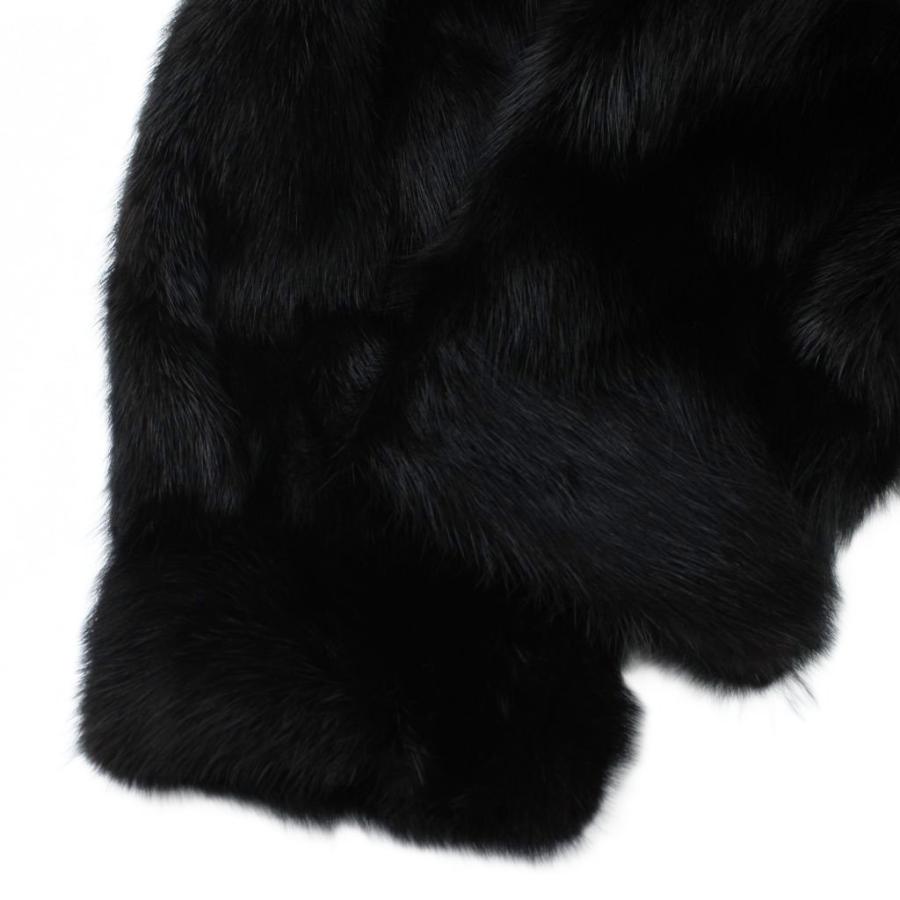 ハーフ ファーコート アウター ミンク 毛皮 13 黒 ブラック /PP ■GY11 レディース