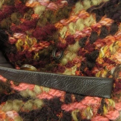 ハロッズ Harrods ステンカラーコート ツイード ロング 2 M 赤 レッド