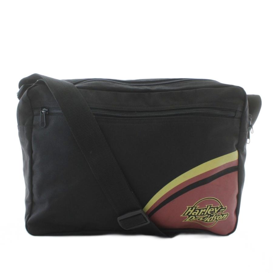 【中古】ハーレーダビッドソン HARLEY DAVIDSON ショルダーバッグ メッセンジャー ナイロン ロゴ プリント 黒 ハーレーダビッドソン HARLEY DAVIDSON ショルダーバッグ