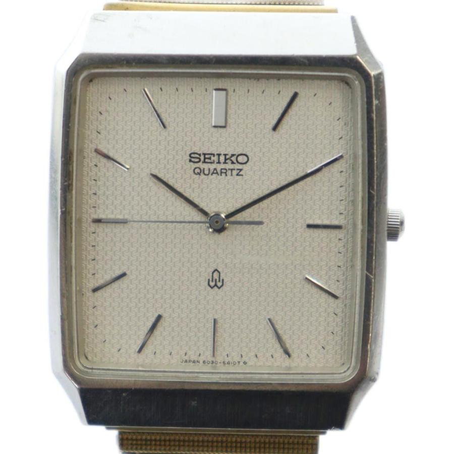 セイコー SEIKO 6030-5340 腕時計 ウォッチ クォーツ ロゴ スクエア 白 