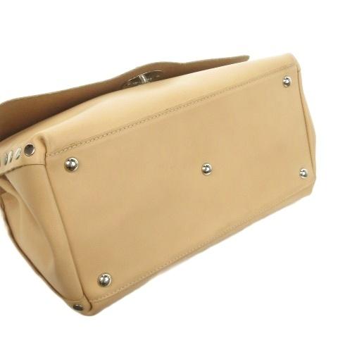 ザネラート ZANELLATO POSTINA ポスティーナ 2WAY ショルダーバッグ ハンドバッグ レザー スタッズ ベージュ /MN8 ■GY18 レディース