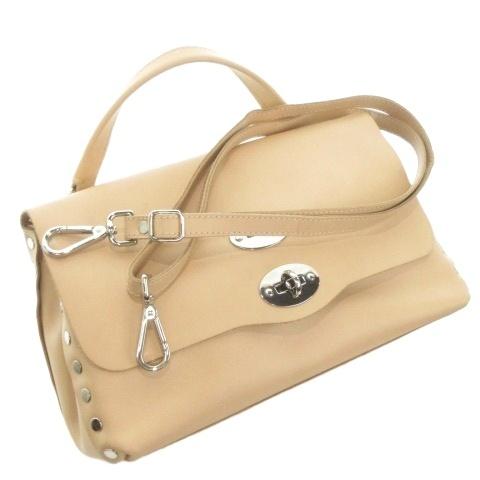 ザネラート ZANELLATO POSTINA ポスティーナ 2WAY ショルダーバッグ ハンドバッグ レザー スタッズ ベージュ /MN8 ■GY18 レディース
