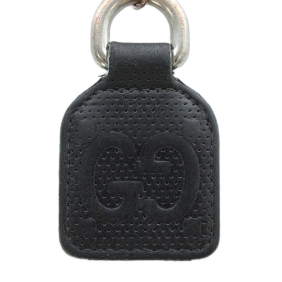 GUCCI（グッチ） キーリング キーホルダー レザー GGエンボス 黒