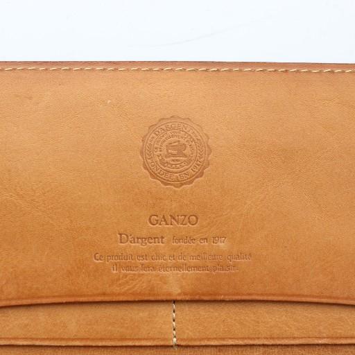 ガンゾ GANZO 長財布 お札入れ 二つ折り リザード レザー ロゴ 黒