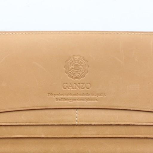 ガンゾ GANZO コードバン 長財布 お札入れ 二つ折り レザー ロゴ 黒