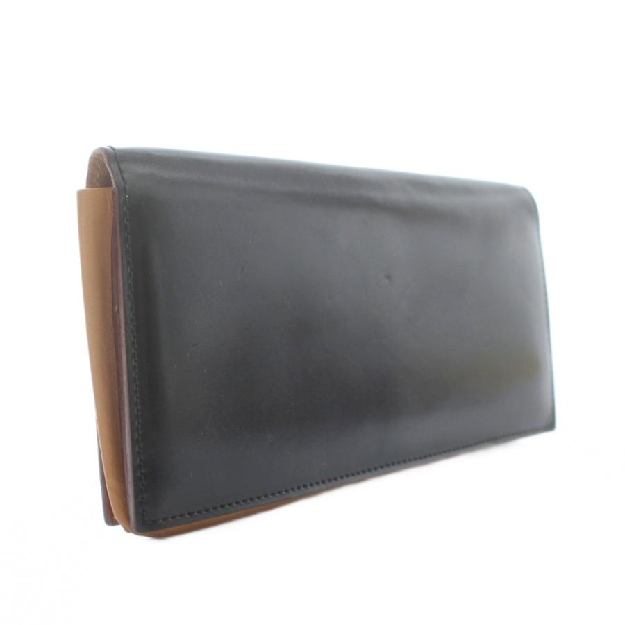 【良品】　GANZO ガンゾ　長財布　レザー　折財布　ブラック ガンゾ ganzo 長財布 レザー ブラック GANZOの財布 | 最高級のメンズ