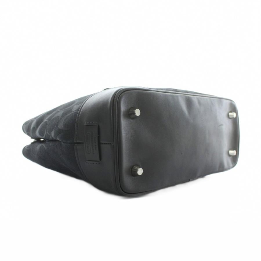 【中古】コーチ COACH ハンドバッグ トート キャンバス レザー シグネチャー 総柄 黒 ブラック 6089 /XZ ■GY18 COACH（コーチ） ハンドバッグ トート キャンバス レザー シグネチャー