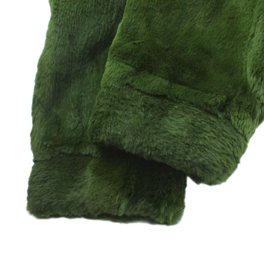 ノーブランド ファーコート アウター ミンク 毛皮 緑 グリーン