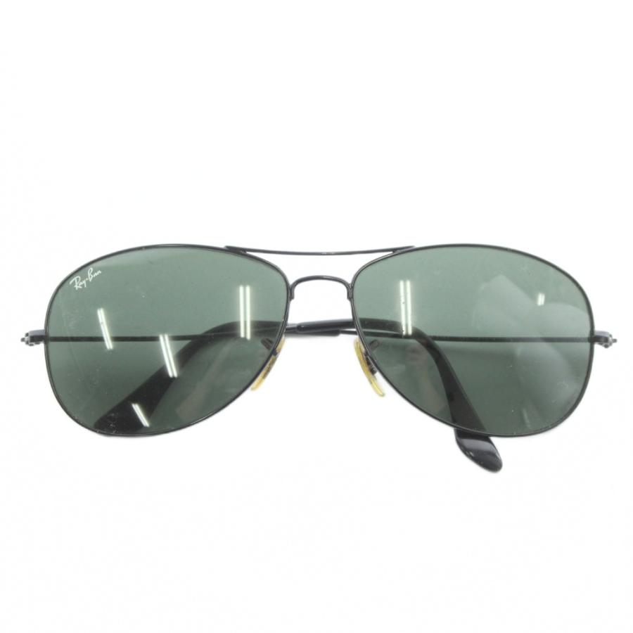 【中古】RAY BAN COCKPIT 眼鏡 サングラス メタルフレーム カラーレンズ ツーブリッジ ロゴ 59□14 黒 RB3362 レイバン RAY BAN コックピット COCKPIT 眼鏡 サングラス メタル