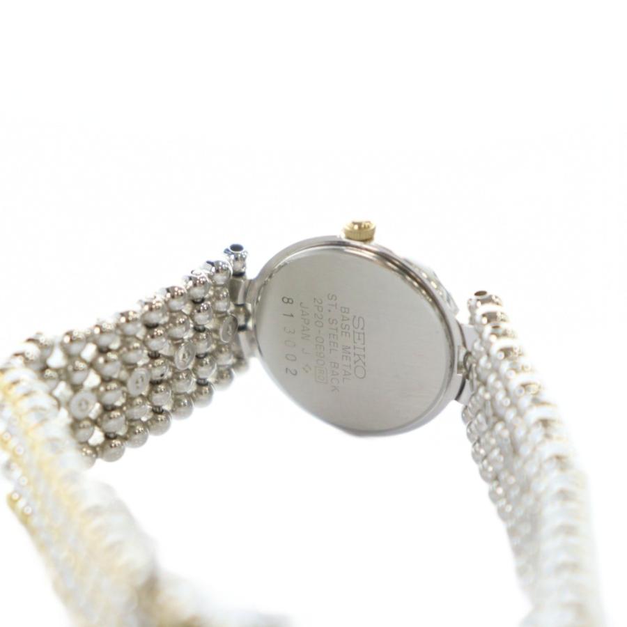 セイコー SEIKO 2P20-0E90 腕時計 ウォッチ クォーツ 白文字盤 ロゴ