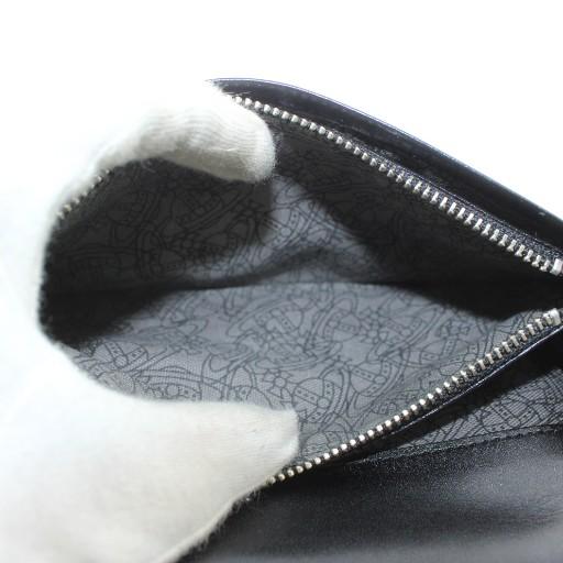 【美品】Vivienne Westwood レザー ブラック 口金二つ折り財布 LEATHER STUDS 口金二つ折り財布(ブラック)（メンズ）（1320961045