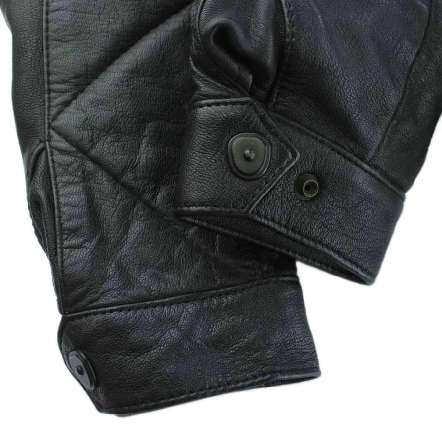 【中古】カドヤ KADOYA ジャンパー ブルゾン レザージャケット 革ジャン ゴート 本革 L 黒 ブラック カドヤ KADOYA ジャンパー ブルゾン レザージャケット 革ジャン ゴート