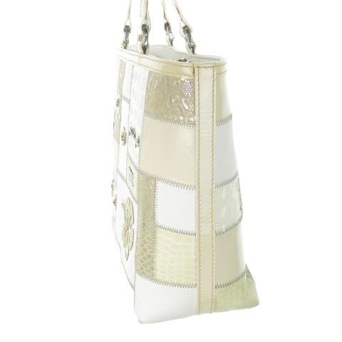 ミケランジェロ MICHELANGLEO トートバッグ エナメル レザー パッチ