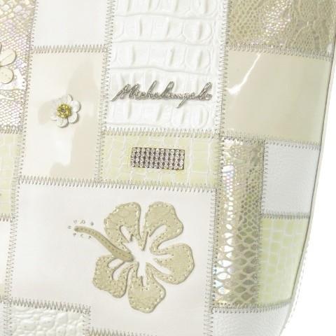 ミケランジェロ MICHELANGLEO トートバッグ エナメル レザー パッチ